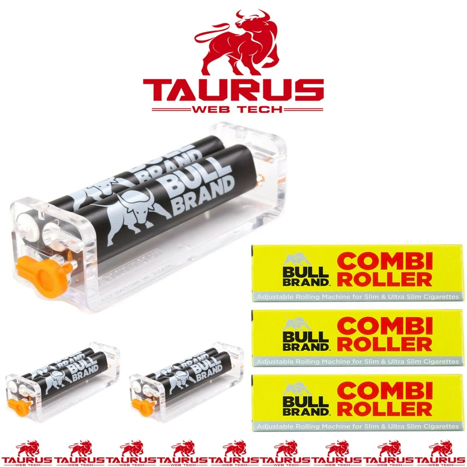 3 x BULL MARKE Slim Ultra Zigarettenroller KOMBI Einstellung Tabak Rollmaschine  - Bild 1 von 1