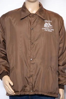 Vintage Holloway Sauls Construction Brown Work Jacket Men’s Size Large Sherpa  - Image 1 of 4