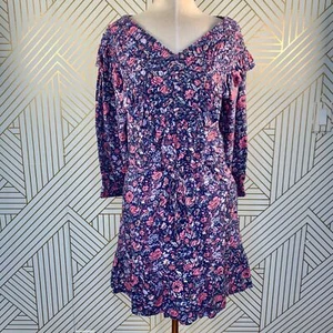 NWT Rebecca Taylor La Vie Toile Fleur Dress Midnight Navy Floral Combo Size M - Picture 1 of 10