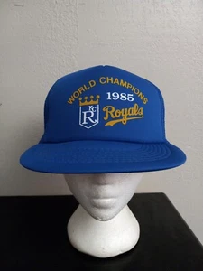 Vtg Kansas City Royals 1985 World Champions Foan Mesh Snapback Trucker Hat - Picture 1 of 12