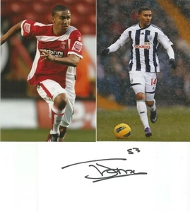 WEST BROM/CHARLTON: JEROME THOMAS SIGNED 3x5 WHITECARD+2 UNSIGNED PHOTOS+COA - Picture 1 of 1