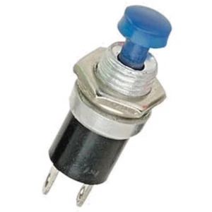 Interruptor miniatura pulsador para hacer con botón actuador redondo AZUL - Imagen 1 de 1