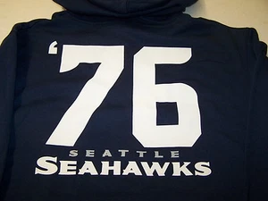 Seattle Seahawks Blue Zippered Hooded Sweatshirt Mens 2XL New with tags - Picture 1 of 2