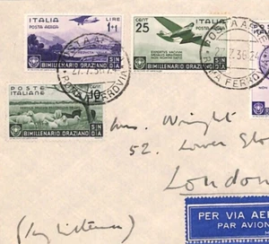 ITALY Air Mail 1936 FLACCUS 1L+1L Violet Cover Scott $600+ {samwells}YT17 - Picture 1 of 12