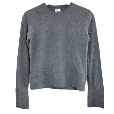 Camisa crop top vintage Y2K Nike feminina pequena alargamento manga longa bordada Swoosh - Imagem 1 de 4