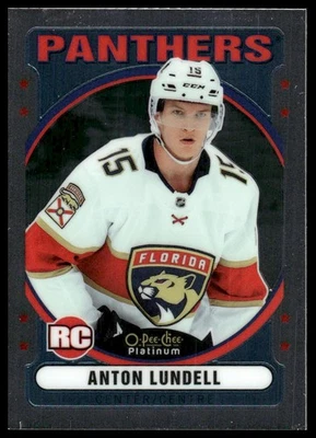 2021-22 O-Pee-Chee Platinum #R-98 Anton Lundell Pee-Chee Platinum - Retro - Image 1 of 2