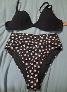 Victorias Secret Love Pink Bikini Top XXL & High Waisted Bottom Large - Picture 1 of 8
