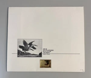 1987 New Hampshire Duck Stamp & Print w/Medallion Gov. Ed. by Robert Steiner - Picture 1 of 10