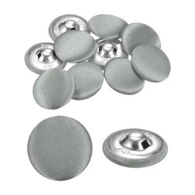 10 шт. тканевых пуговиц 1 дюйм круглые пуговицы для шитья с хвостовиком серые - Изображение 1 из 4