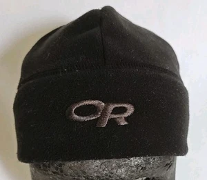 Outdoor Research Black Winter Beanie Hat Fleece Cap With Small Zippered Pocket - Picture 1 of 6