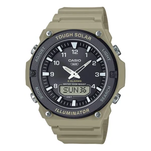Casio Watch AQS820W-5A CASIO GENTS DUO SOLAR 100M WR Brown RESIN RRP $169 - Picture 1 of 3