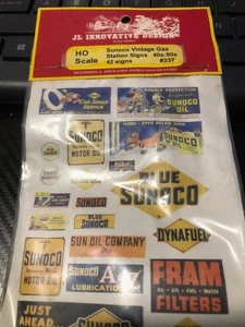 JL Innovative HO Scale Sunoco Vintage Gas Station Signs (42 signs) HH - Picture 1 of 2