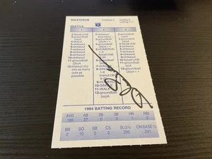 STRAT-O-MATIC Signed Card Dale Sveum Seattle 1994 - Picture 1 of 2