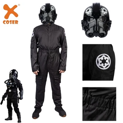 Star Wars Imperial Tie Fighter Piloto Cosplay Disfraz y Casco Uniforme Halloween Foto 1 de 4