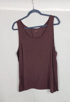 Eileen Fisher Tank Top XL Burgundy Silk Cotton Blend Slub Casual Autumn Fall - Image 1 of 4