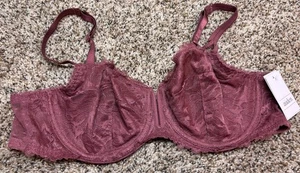 Auden Unlined Balconette Coverage Underwire Bra. Red. Size: 38B. - Picture 1 of 14