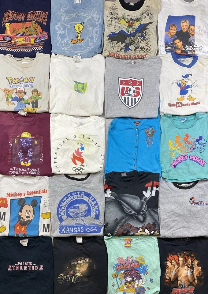 Lote De 40 Sudadera Camisa Sudadera Vintage Niños Gráfico Juvenil Dibujos Animados Deportes Años 90 Foto 1 de 4