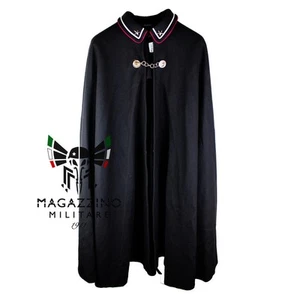Tabarro mantello panno MADE IN ITALY Lana 100% NERO NUOVO Accademia militare - Picture 1 of 3