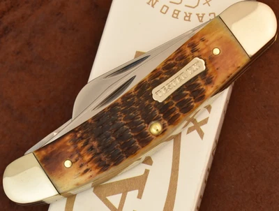 CUCHILLO CASE XX EE. UU. ÁMBAR QUEMADO ROGERS HUESO CERDO TB6339 SS ACERO AL CARBONO (29564 Foto 1 de 4