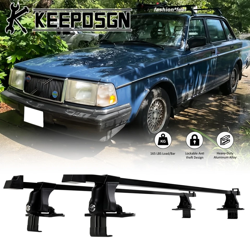 Roof Rack Cross Bars Cargo Carriers Luggage Lock for Volvo 240 740 940 Classic - Image 1 of 4
