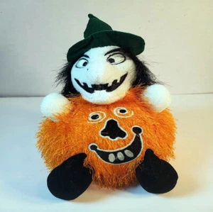 AURORA HALLOWEEN STUFF PLUSH Wicked Witch Pumpkin Toy 7" - Picture 1 of 4