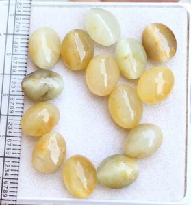 Natürlicher 42,90 kt Chrysoberyll gelbes Katzenauge oval Cabochonschliff lose Edelstein - Bild 1 von 4