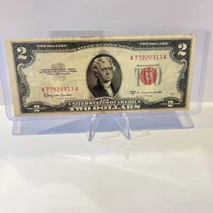 Series 1953C $2 Dollar Bill Legal Tender Red Seal Note (A77929913A) US Currency - Picture 1 of 2