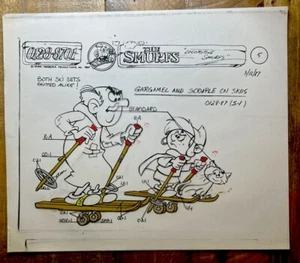 Rare Vintage The Smurfs Original Production Cel 1987, Hanna-Barbera, - Picture 1 of 9