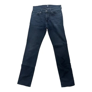 7 For All Mankind Men's Slimmy Blue Dark Wash Jeans 33” x 32” - Picture 1 of 6