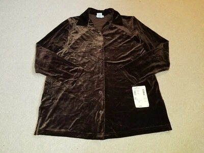 Nuevo con etiquetas Top para mujer-ALGODÓN CALIENTE-MARC WARE-túnica de terciopelo marrón abotonada ls-M Foto 1 de 4