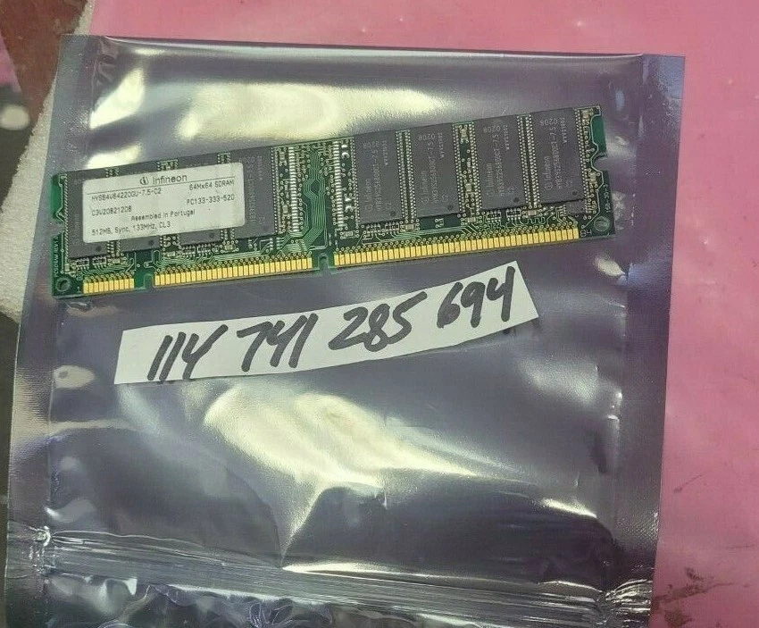 512MB SDR SDRAM PC133 PC 133 CL3 DOUBLE-SIDED 16CHIPS 168PIN NON-ECC LOW DENSITY - Image 1 of 1