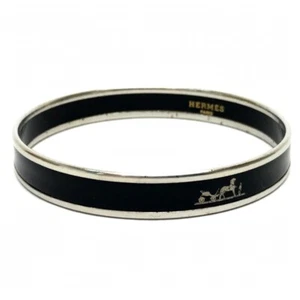 HERMES Bracelet Bangle Black/SilverHardware Metal - Picture 1 of 8