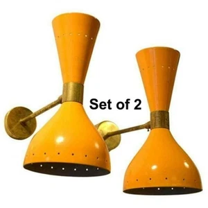 Juego de 2 piezas de accesorios de luz de latón italiano diabolo de mediados de siglo de 1950 - Imagen 1 de 8