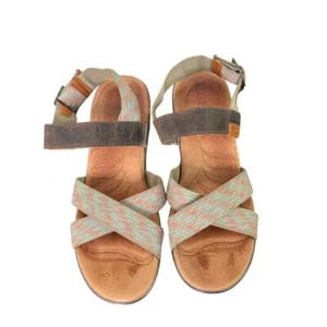 Keen Pastel Striped Cross Strap Comfort Sandals Woven Elastic Bands Womens 8 - Picture 1 of 12