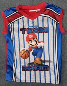 Nintendo Game Super Mario  Team Mario Basketball Boys Shirt Jersey 10/12 - Picture 1 of 6
