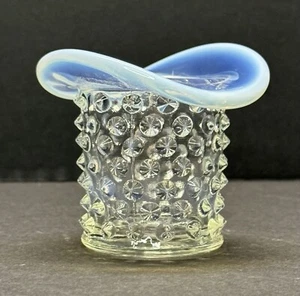 Vintage Fenton Hobnail Moonstone Opalescent Top Hat Toothpick Holder - Picture 1 of 18