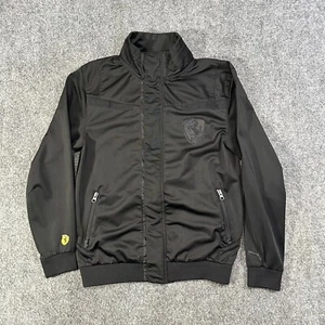Puma Ferrari Scuderia Track Jacket Medium Boys Black Racing Racecar Activewear - Picture 1 of 7