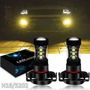 Gold Yellow H16 5202 LED Fog Light Bulbs Upgrade Kit For GMC Acadia 2007-2012 - Picture 1 of 19