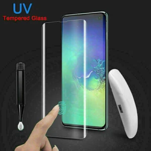 Full Glue UV Liquid Tempered Glass Screen Protector Samsung S20 +S10 S22 ULTRA + - Picture 1 of 8