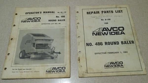 New Idea AVCO 486 RB-106 Round Baler Operator Manual & B-102 Parts List Ohio - Picture 1 of 12