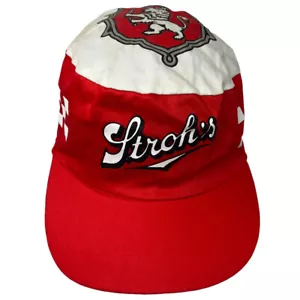 Stroh's Bier Vintage Snapback Mütze Kappe Löwe Wappen Logo kariert weiß rot Vintage - Bild 1 von 10