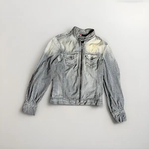 Vintage Y2K DIESEL Jacke Workwear Railroad Stripe LIGHT Denim Jeans Motorrad - Bild 1 von 24
