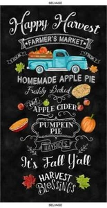 Herbst Quilt Stoff Panel, 24", Happy Harvest, CD1423, Baumwolle, TheFabricEdge - Bild 1 von 2