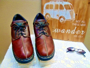 DR MARTENS #9830 Vintage Y2K England Brown Leather Lace Oxford Split Toe Sz 11 - Picture 1 of 8