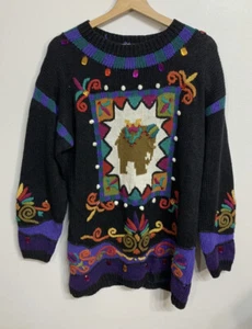 Vintage Sweater Embroidered Small - Picture 1 of 9