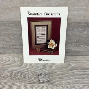 Just Nan Cross Stitch Pattern Snowfire Christmas JN027 with Embellishments JNB05 - Picture 1 of 4
