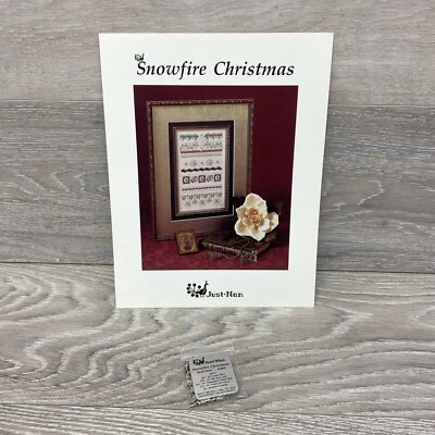 Just Nan Cross Stitch Pattern Snowfire Christmas JN027 with Embellishments JNB05 - Image 1 of 4