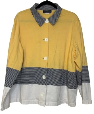 Cárdigan vintage años 90 hecho en EE. UU. Willow Ridge 100 % algodón con botones Plus 1X Foto 1 de 4