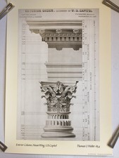NEW Architecture print Poster US Capitol DC column detail Thomas U Walter  