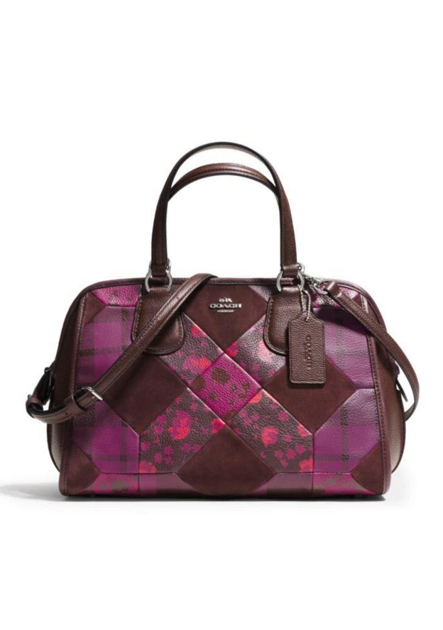 Coach Nolita Satchel in Patchwork Leather Cyclamen Burgundy 36557 Svb4g